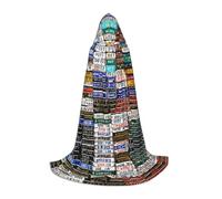 JAYWIS License Plate -Print Youth Hooded Cape - Printed Adjustable Cloak For Teens, Halloween Adventures, Parties & Festive Appare M
