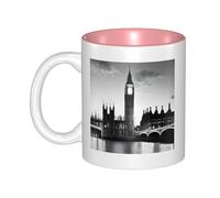 JAYWIS London -Print Inner Color Ceramic Mugs, Custom Colored Interior for Home Office Cafe, Dishwasher & Microwave Safe Coffee Cups Pink