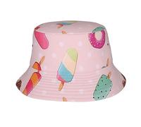 JAYWIS Many Colored Ice Cream Print Bucket Hat Adult,Unisex Bucket Hat Summer Travel Short Brim for Men Women Teens