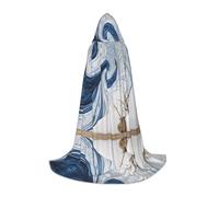 JAYWIS marble mural -Print Youth Hooded Cape - Printed Adjustable Cloak For Teens, Halloween Adventures, Parties & Festive Appare L