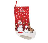 JAYWIS Merry Christmas Pattern -Print 18 Inch Patchwork Christmas Stockings - Large Holiday Decor With Hanging Loop For Festive Home Gift Giving.