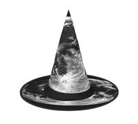 JAYWIS Moon -Print Full Coverage Halloween Hat Adult - Packable Witch Headwear For Renaissance Fairs, Gothic Parties & Festivals