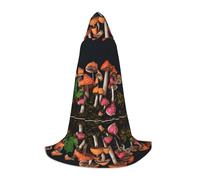 JAYWIS Mushroom -Print Youth Hooded Cape - Printed Adjustable Cloak For Teens, Halloween Adventures, Parties & Festive Appare L