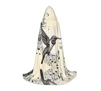 JAYWIS Music Symbol -Print Youth Hooded Cape - Printed Adjustable Cloak For Teens, Halloween Adventures, Parties & Festive Appare S