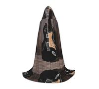 JAYWIS Musical Guitar -Print Youth Hooded Cape - Printed Adjustable Cloak For Teens, Halloween Adventures, Parties & Festive Appare S