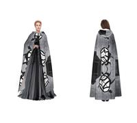 JAYWIS Musical Theme Music Clefs -Print Budget Hooded Cloak For Adults - Adjustable Cape Halloween Costumes, Festivals & Gothic Events