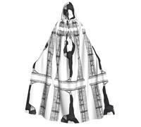 JAYWIS new love gymnastics -Print Adult Hooded Halloween Cloak - Printed Full-Length Cape For Festivals, Gothic Events & Costume Parties