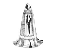 JAYWIS new love gymnastics -Print Youth Hooded Cape - Printed Adjustable Cloak For Teens, Halloween Adventures, Parties & Festive Appare M