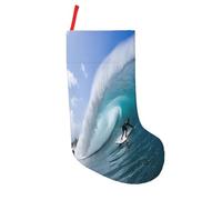 JAYWIS ocean -Print 18 Inch Patchwork Christmas Stockings - Large Holiday Decor With Hanging Loop For Festive Home Gift Giving.