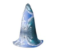 JAYWIS ocean -Print Youth Hooded Cape - Printed Adjustable Cloak For Teens, Halloween Adventures, Parties & Festive Appare L