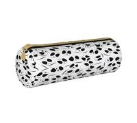 JAYWIS (Panda Cute Printed Pattern) Print Leather Pencil Case with Zipper Crossgrain Design, Compact Cylinder Organizer for School,Office & Travel