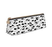 JAYWIS (Panda Cute Printed Pattern) Print Triangular Leather Pencil Case-Crossgrain Organizer for School, Office & Travel,Premium Zipper Design