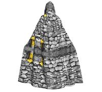JAYWIS Pebble Stone -Print Adult Hooded Halloween Cloak - Printed Full-Length Cape For Festivals, Gothic Events & Costume Parties