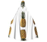 JAYWIS Pineapple Pattern -Print Adult Hooded Halloween Cloak - Printed Full-Length Cape For Festivals, Gothic Events & Costume Parties
