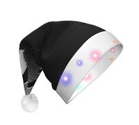 JAYWIS Plane flying over the sea -Print Adult Plush Light-Up Christmas Hat Led Effects, Festive Santa Headwear For Parties Gatherings Events.