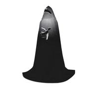 JAYWIS Plane flying over the sea -Print Youth Hooded Cape - Printed Adjustable Cloak For Teens, Halloween Adventures, Parties & Festive Appare M