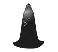 JAYWIS Plane flying over the sea -Print Youth Hooded Cape - Printed Adjustable Cloak For Teens, Halloween Adventures, Parties & Festive Appare M