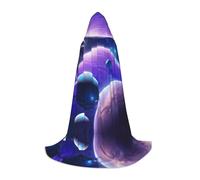 JAYWIS Planet -Print Youth Hooded Cape - Printed Adjustable Cloak For Teens, Halloween Adventures, Parties & Festive Appare L