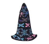 JAYWIS purple dragonfly -Print Youth Hooded Cape - Printed Adjustable Cloak For Teens, Halloween Adventures, Parties & Festive Appare L