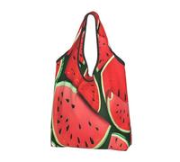 JAYWIS Red watermelon -Print Shopping Bags Reusable - Compact Eco-Friendly Tote For Groceries & Travel, Long-Lasting, Holds 35lbs.