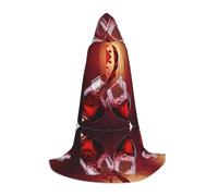 JAYWIS Red Wine Glass Cheers -Print Youth Hooded Cape - Printed Adjustable Cloak For Teens, Halloween Adventures, Parties & Festive Appare L
