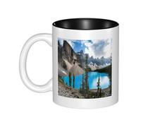 JAYWIS Rocky Mountains -Print Inner Color Ceramic Mugs, Custom Colored Interior for Home Office Cafe, Dishwasher & Microwave Safe Coffee Cups Black