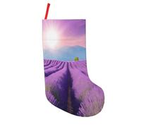 JAYWIS Romantic Purple Lavender -Print 18 Inch Patchwork Christmas Stockings - Large Holiday Decor With Hanging Loop For Festive Home Gift Giving.