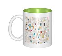 JAYWIS Rose Gold Marble Design Background -Print Inner Color Ceramic Mugs, Custom Colored Interior for Home Office Cafe, Dishwasher & Microwave Safe Coffee Cups Green