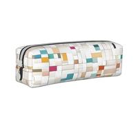 JAYWIS (Rose Gold Marble Design Background) Print Leather Pencil Case with Zipper Handmade Crossgrain,Compact for School,Office & Travel