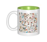 JAYWIS Rose Gold Marble -Print Inner Color Ceramic Mugs, Custom Colored Interior for Home Office Cafe, Dishwasher & Microwave Safe Coffee Cups Green