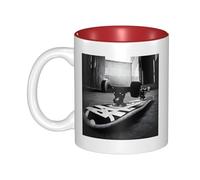 JAYWIS Skate Boards -Print Inner Color Ceramic Mugs, Custom Colored Interior for Home Office Cafe, Dishwasher & Microwave Safe Coffee Cups Red