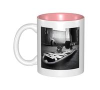 JAYWIS Skate Boards -Print Inner Color Ceramic Mugs, Custom Colored Interior for Home Office Cafe, Dishwasher & Microwave Safe Coffee Cups Pink