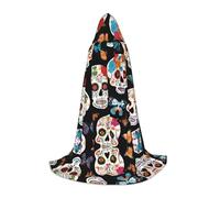 JAYWIS skulls -Print Youth Hooded Cape - Printed Adjustable Cloak For Teens, Halloween Adventures, Parties & Festive Appare M