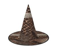 JAYWIS Snake Skin -Print Full Coverage Halloween Hat Adult - Packable Witch Headwear For Renaissance Fairs, Gothic Parties & Festivals