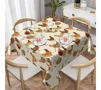 JAYWIS Square Tablecloth 54-60 Inch, A Brood Of Chickens Print Table Cloth, Oil & Wrinkle Resistant Kitchen Decorative Tablecloth, Waterproof Wipeable Table Cover For Dining Room Party Indoor Outdoor