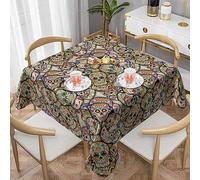 JAYWIS Square Tablecloth 54-60 Inch, Skull Print Table Cloth, Oil & Wrinkle Resistant Kitchen Decorative Tablecloth, Waterproof Wipeable Table Cover For Dining Room Party Indoor Outdoor