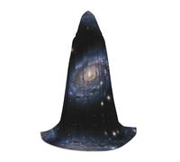 JAYWIS Starry Universe Space -Print Youth Hooded Cape - Printed Adjustable Cloak For Teens, Halloween Adventures, Parties & Festive Appare S