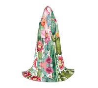 JAYWIS Succulent Rose -Print Youth Hooded Cape - Printed Adjustable Cloak For Teens, Halloween Adventures, Parties & Festive Appare M