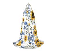JAYWIS Sunflowers -Print Youth Hooded Cape - Printed Adjustable Cloak For Teens, Halloween Adventures, Parties & Festive Appare L