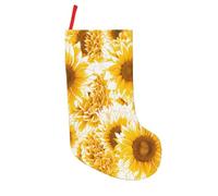 JAYWIS Sunflowers Printed -Print 18 Inch Patchwork Christmas Stockings - Large Holiday Decor With Hanging Loop For Festive Home Gift Giving.