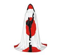 JAYWIS Taekwondo Design -Print Youth Hooded Cape - Printed Adjustable Cloak For Teens, Halloween Adventures, Parties & Festive Appare L