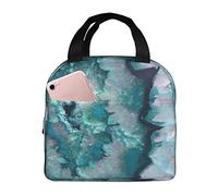 JAYWIS Teal Agate Print Lunch Bags for Women for Work,Large Capacity Lunch Tote Bag,Lunch Box Container for Work School Office