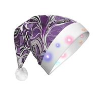 JAYWIS the sea witch inspired -Print Adult Plush Light-Up Christmas Hat Led Effects, Festive Santa Headwear For Parties Gatherings Events.