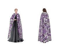 JAYWIS the sea witch inspired -Print Budget Hooded Cloak For Adults - Adjustable Cape Halloween Costumes, Festivals & Gothic Events