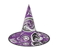 JAYWIS the sea witch inspired -Print Full Coverage Halloween Hat Adult - Packable Witch Headwear For Renaissance Fairs, Gothic Parties & Festivals