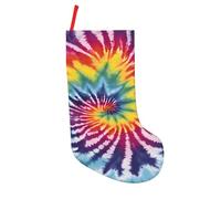 JAYWIS tie dye rainbow -Print 18 Inch Patchwork Christmas Stockings - Large Holiday Decor With Hanging Loop For Festive Home Gift Giving.