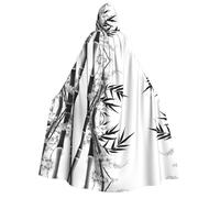 JAYWIS Tree Image Chinese Calligraphy -Print Adult Hooded Halloween Cloak - Printed Full-Length Cape For Festivals, Gothic Events & Costume Parties