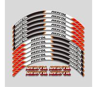 JAYWIS Wheel Rim Decals Motorcycle 17inch Wheels Hub Stickers Reflective Decals Stripes Accessories For H&onda HRC REPSOL CBR 250RR 400RR 600RR 1000RR Wheel Stickers(Color 4)
