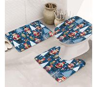 JAYWIS Women's Nutcracker Ballet Xmas Dance -Print Flannel Bathroom Rug Set 31.5x20 Inch, Non-Slip 3 Piece Soft Mat for Floor, Toilet & Sink Area