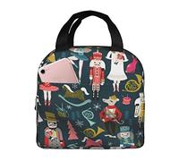 JAYWIS Women's Nutcracker Ballet Xmas Dance Print Lunch Bags for Women for Work,Large Capacity Lunch Tote Bag,Lunch Box Container for Work School Office